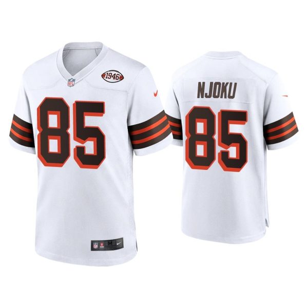 Men David Njoku Cleveland Browns White 1946 Collection Alternate Game Jersey