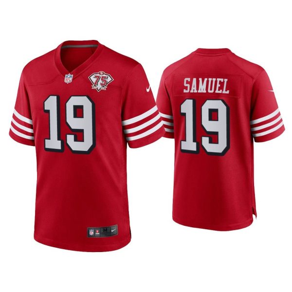 Men Deebo Samuel San Francisco 49ers Scarlet 75th Anniversary Game Jersey