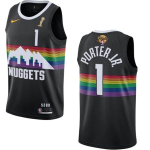 Men Denver Nuggets #1 Michael Porter Jr. Black 2023 Finals Champions City Edition Stitched Jersey