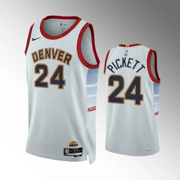 Men Denver Nuggets #24 City Edition White 2022-2023 Jalen Pickett Jersey 2023 Nba Draft