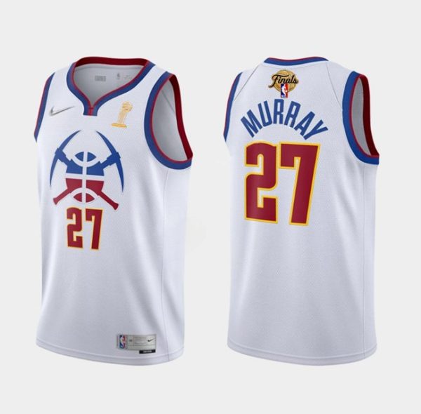 Men Denver Nuggets #27 Jamal Murray White 2023 Finals Champions Earned Edition Stitched Jersey