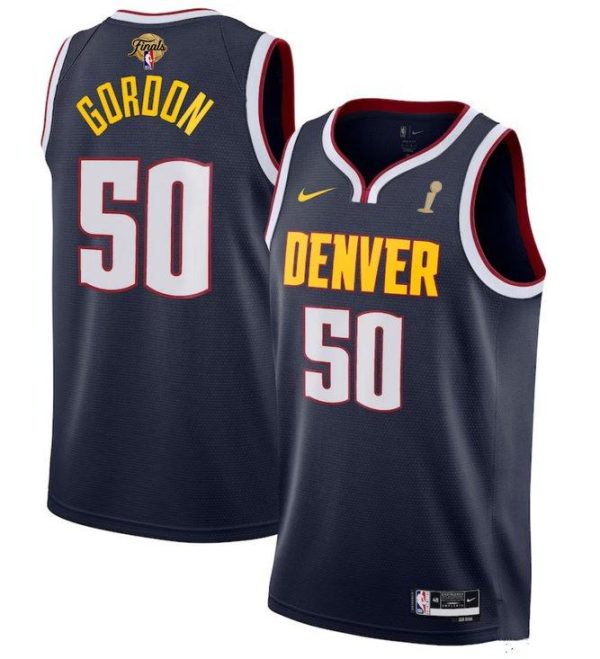 Men Denver Nuggets #50 Aaron Gordon Navy 2023 Finals Champions Icon EditionStitched Jersey