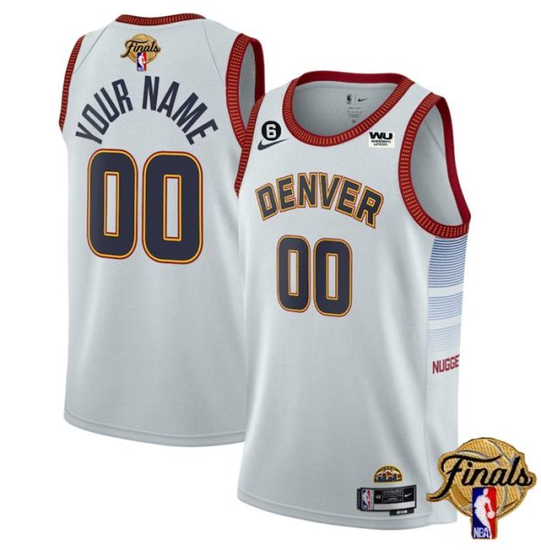 Men Denver Nuggets Active Player Custom White 2023 Finals Icon Edition Stitched Basketball Jersey