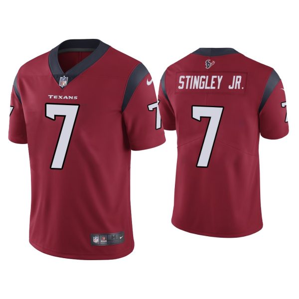 Men Derek Stingley Jr. Houston Texans Red 2022 NFL Draft Vapor Limited Jersey