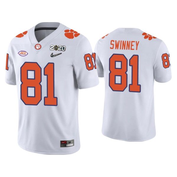 Men Drew Swinney Clemson Tigers White College Football Playoff Game Jersey