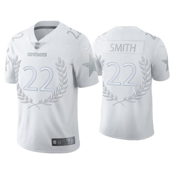 Men Emmitt Smith Dallas Cowboys White Platinum Limited Jersey