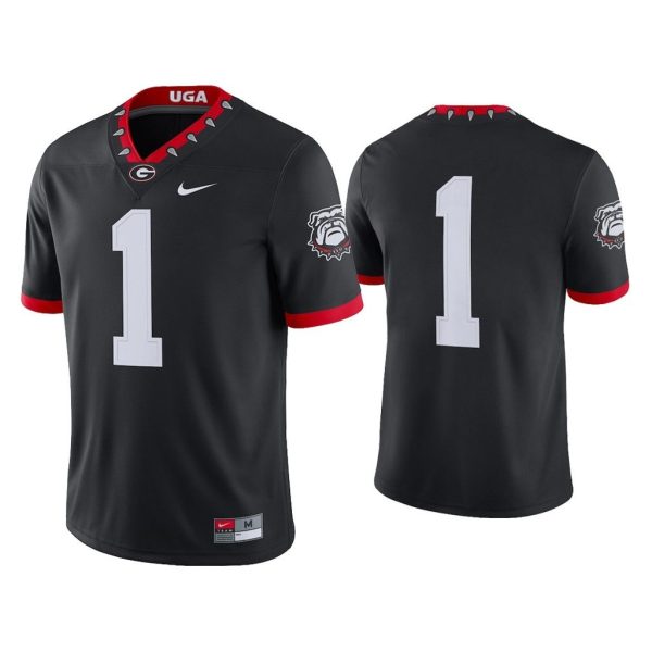 Men Georgia Bulldogs #1 Black College Football Alternate Game Jersey