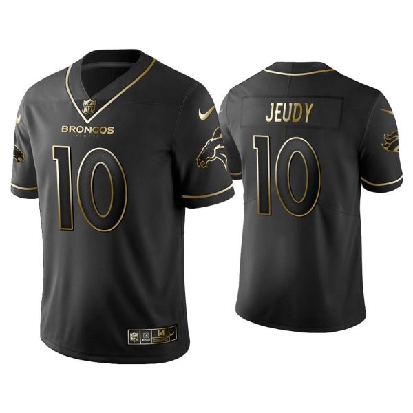 Men Golden Edition Vapor Limited Denver Broncos Jerry Jeudy Black Jersey