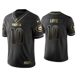 Men Golden Edition Vapor Limited Packers Jordan Love Black Jersey