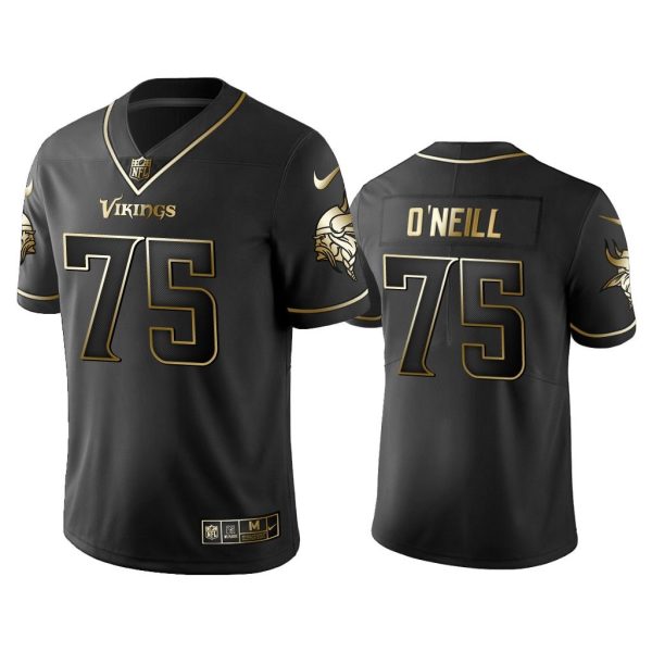 Men Golden Edition Vapor Untouchable Limited Vikings #75 Brian O'neill Black Jersey
