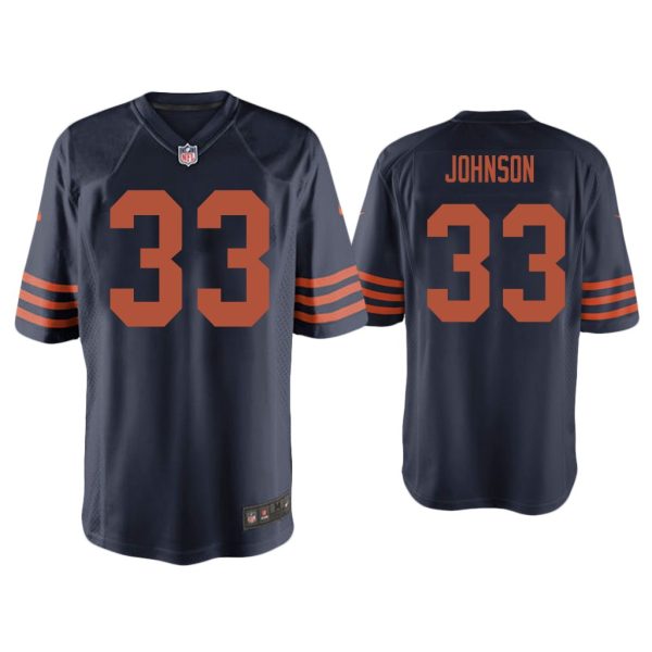 Men Jaylon Johnson Chicago Bears Navy Throwback Game Jersey