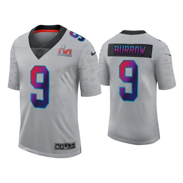 Men Joe Burrow Cincinnati Bengals Gray Super Bowl LVI Limited Jersey