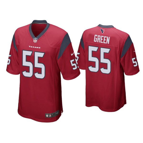 Men Kenyon Green Houston Texans Red 2022 NFL Draft Game Jersey