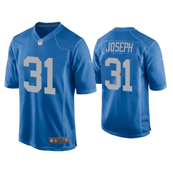Men Kerby Joseph Detroit Lions Blue Throwback Game Jersey