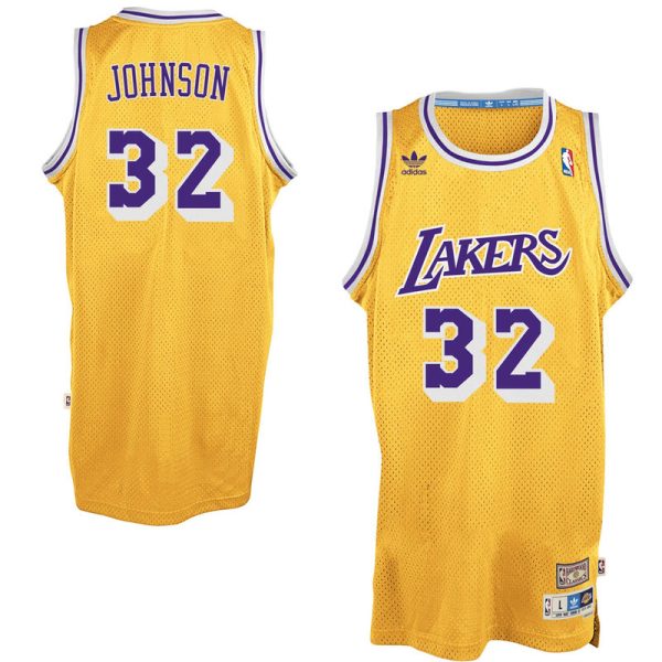 Men Magic Johnson Los Angeles Lakers Gold Hardwood Classics Swingman Jersey