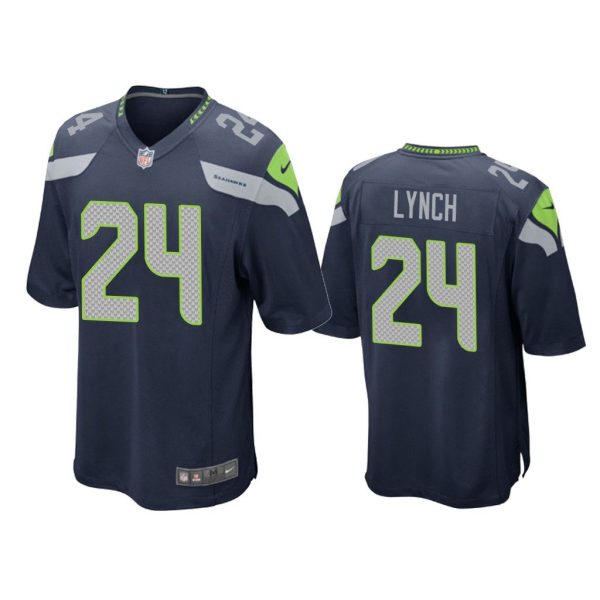 Men Marshawn Lynch Seattle Seahawks College Navy Game Jersey