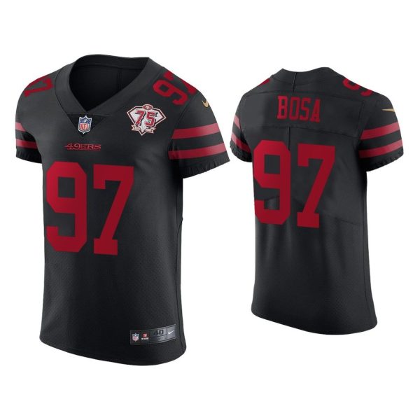 Men Nick Bosa San Francisco 49ers Black 75th Anniversary Jersey