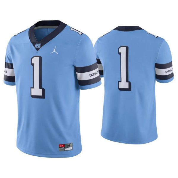 Men North Carolina Tar Heels #1 Carolina Blue College Football Alternate Game Jersey