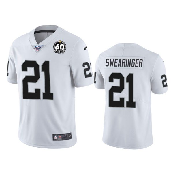 Men Oakland Raiders 60th Anniversary D.J. Swearinger White Limited Jersey