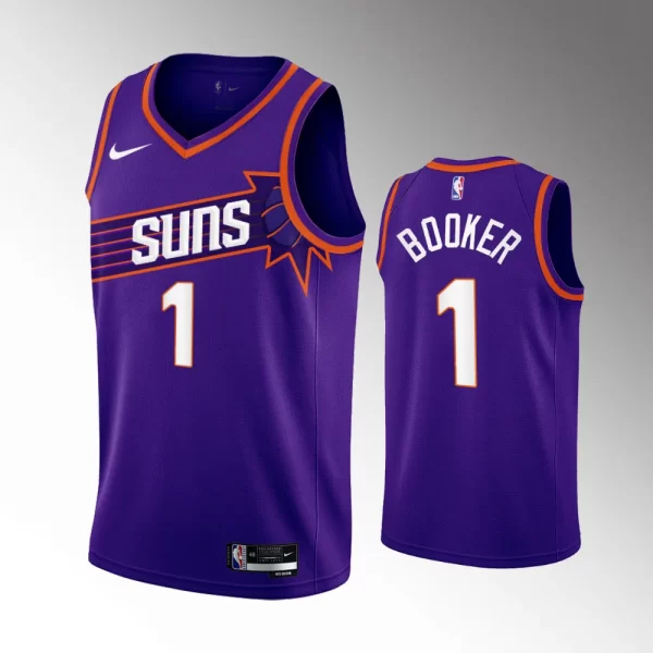 Men Phoenix Suns #1 Icon Edition Purple 2023-24 Devin Booker Jersey Swingman