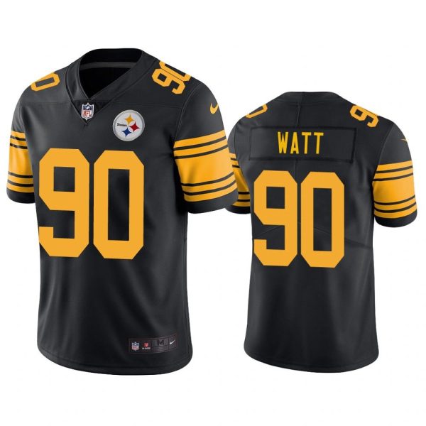 Men Pittsburgh Steelers T.J. Watt #90 Black Color Rush Limited Jersey