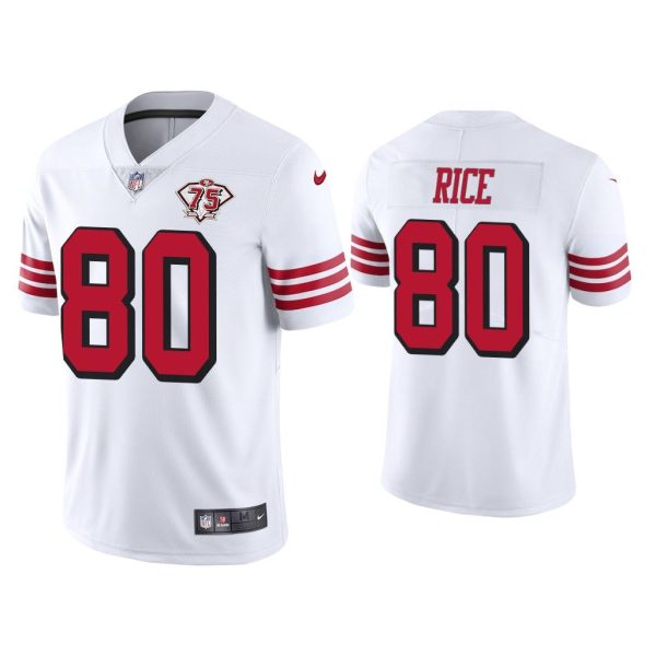 Men San Francisco 49ers 75th Anniversary Jerry Rice White Limited Jersey