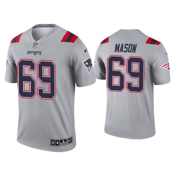 Men Shaq Mason New England Patriots Gray Inverted Legend Jersey