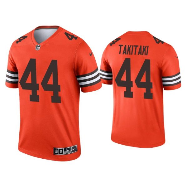 Men Sione Takitaki Cleveland Browns Orange Inverted Legend Jersey