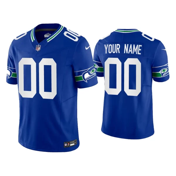 Men Throwback F.U.S.E. Limited Custom Seahawks Royal Jersey