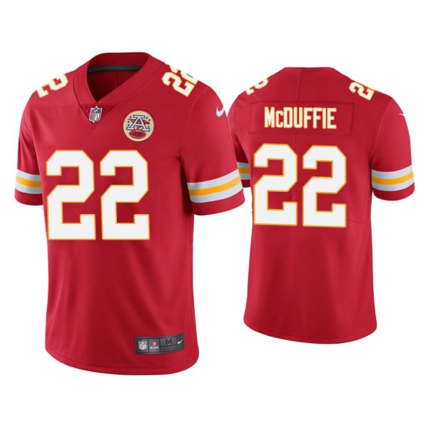 Men Trent McDuffie Kansas City Chiefs Red 2022 NFL Draft Vapor Limited Jersey