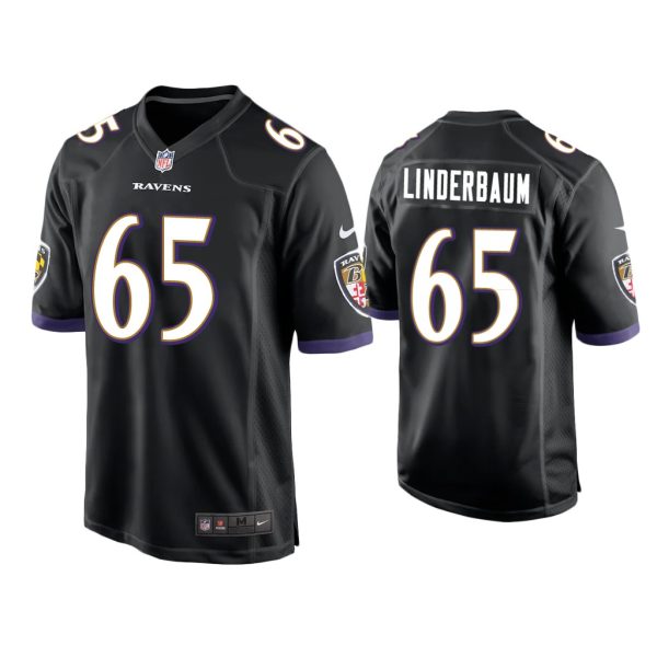 Men Tyler Linderbaum Baltimore Ravens Black 2022 NFL Draft Game Jersey