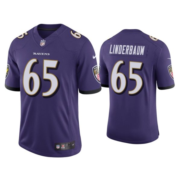 Men Tyler Linderbaum Baltimore Ravens Purple 2022 NFL Draft Vapor Limited Jersey