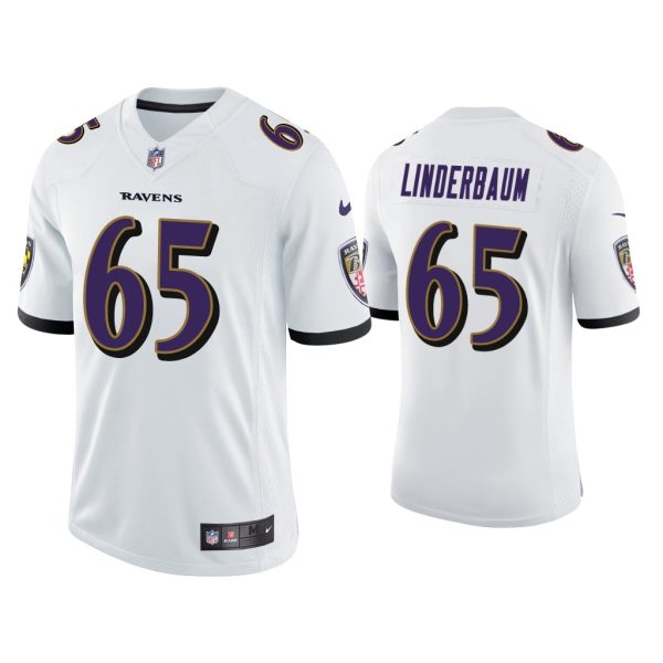 Men Tyler Linderbaum Baltimore Ravens White 2022 NFL Draft Vapor Limited Jersey