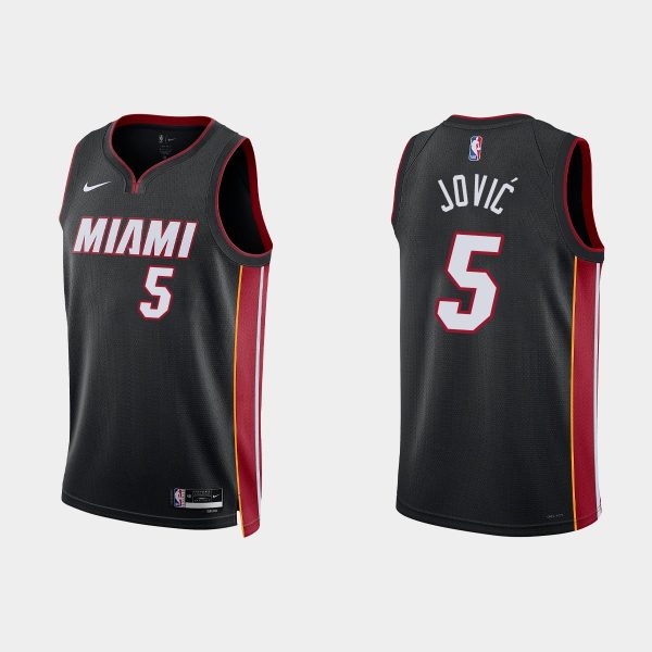 Miami Heat #5 Nikola Jovic Icon Edition Black 2022-23 Jersey