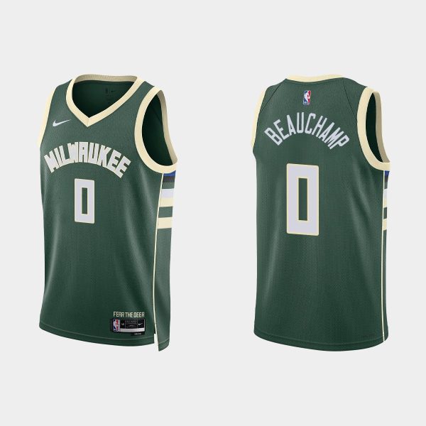 Milwaukee Bucks #0 MarJon Beauchamp Icon Edition Hunter Green 2022-23 Jersey