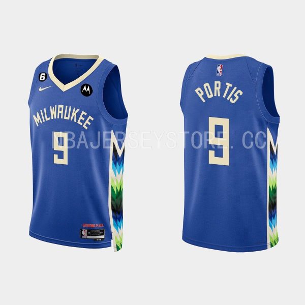 Milwaukee Bucks #9 Bobby Portis 2022-23 City Edition Blue Jersey