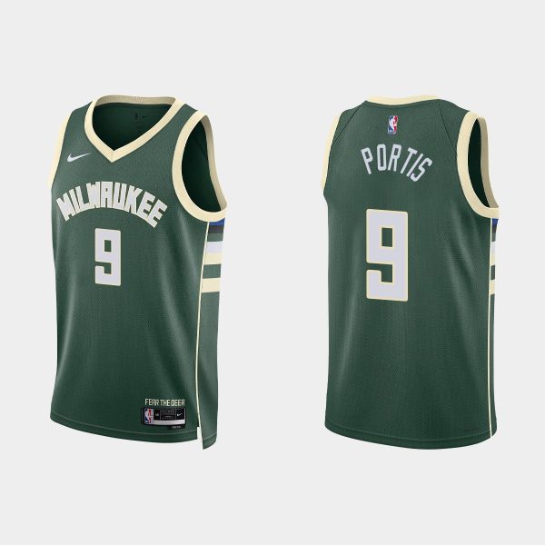 Milwaukee Bucks #9 Bobby Portis Icon Edition Hunter Green 2022-23 Jersey