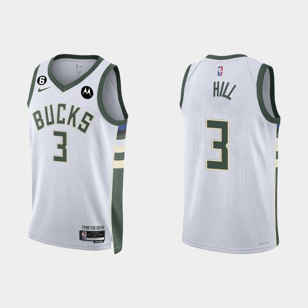 Milwaukee Bucks George Hill #3 Association Edition White Jersey