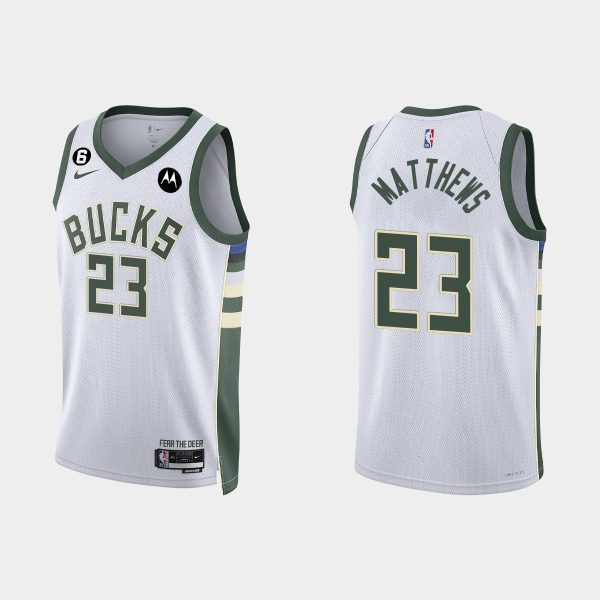 Milwaukee Bucks Wesley Matthews #23 Association Edition White Jersey