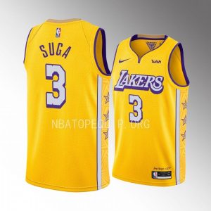 Min Yoon-gi SUGA Los Angeles Lakers #3 Yellow Jersey City Edition