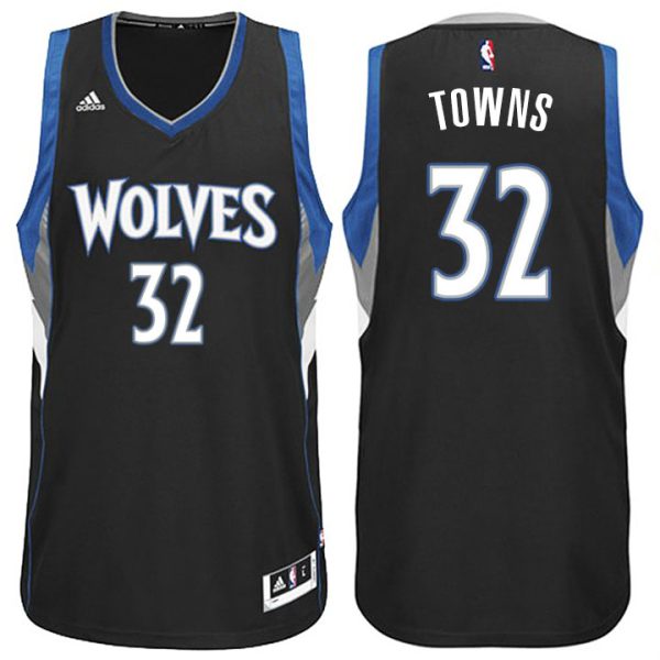 Minnesota Timberwolves #32 Karl-Anthony Towns New Swingman Alternate Black Jersey