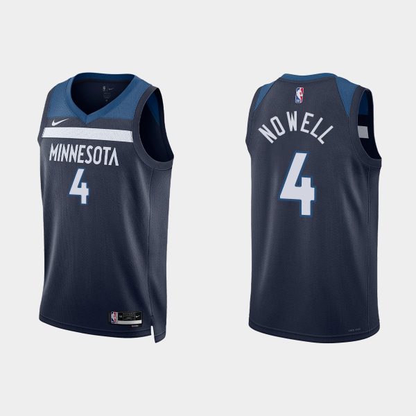 Minnesota Timberwolves #4 Jaylen Nowell Icon Edition Navy 2022-23 Jersey