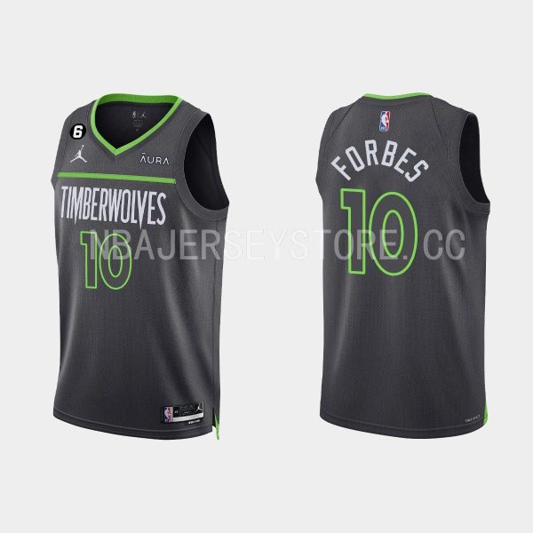 Minnesota Timberwolves Bryn Forbes #10 Black 2022-23 Statement Edition Jersey