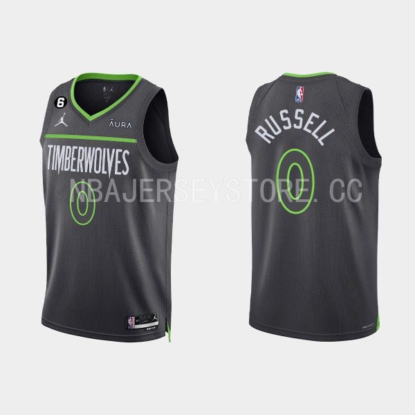 Minnesota Timberwolves D'Angelo Russell #0 Black 2022-23 Statement Edition Jersey