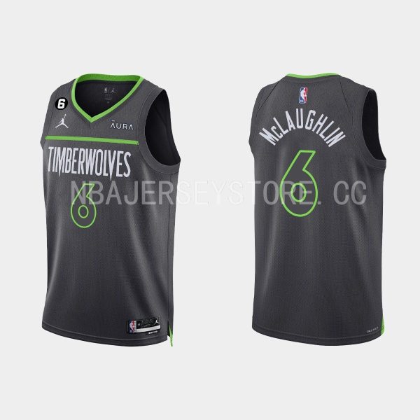 Minnesota Timberwolves Jordan McLaughlin #6 Black 2022-23 Statement Edition Jersey