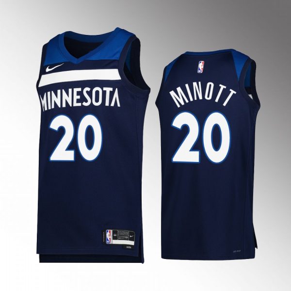 Minnesota Timberwolves Josh Minott 2022-23 Icon Edition Navy #20 Jersey Swingman