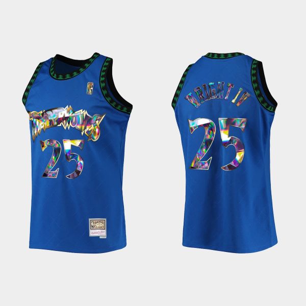 Minnesota Timberwolves Retro McKinley Wright IV #25 Diamond Edition 75th Royal Jersey