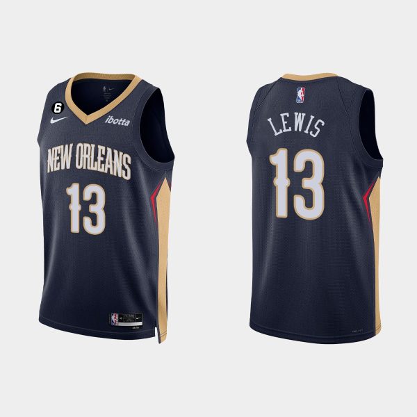 New Orleans Pelicans #13 Kira Lewis Jr. Icon Edition Navy 2022-23 Jersey