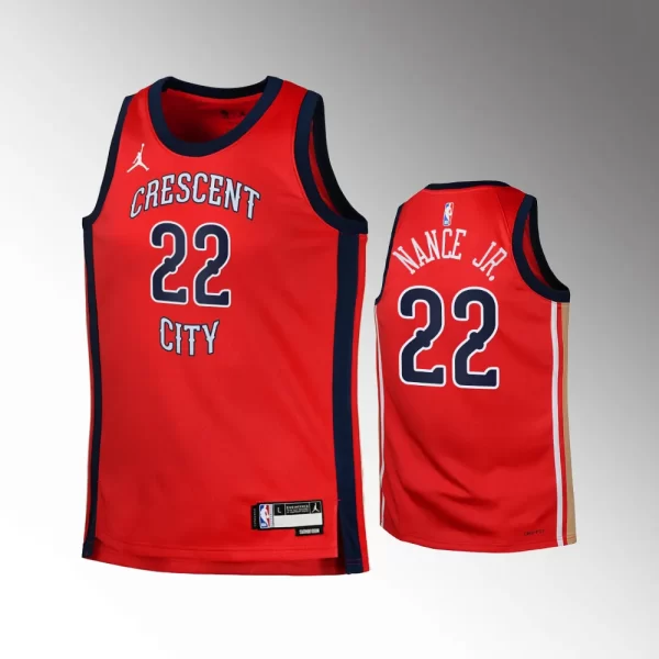 New Orleans Pelicans #22 Larry Nance Jr. 2023-24 Statement Edition Swingman Red Jersey