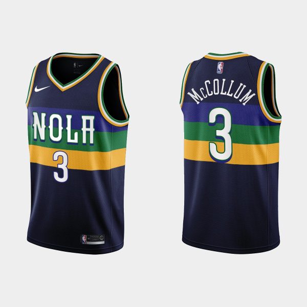 New Orleans Pelicans #3 C.J. McCollum 2022-23 City Edition Navy Jersey